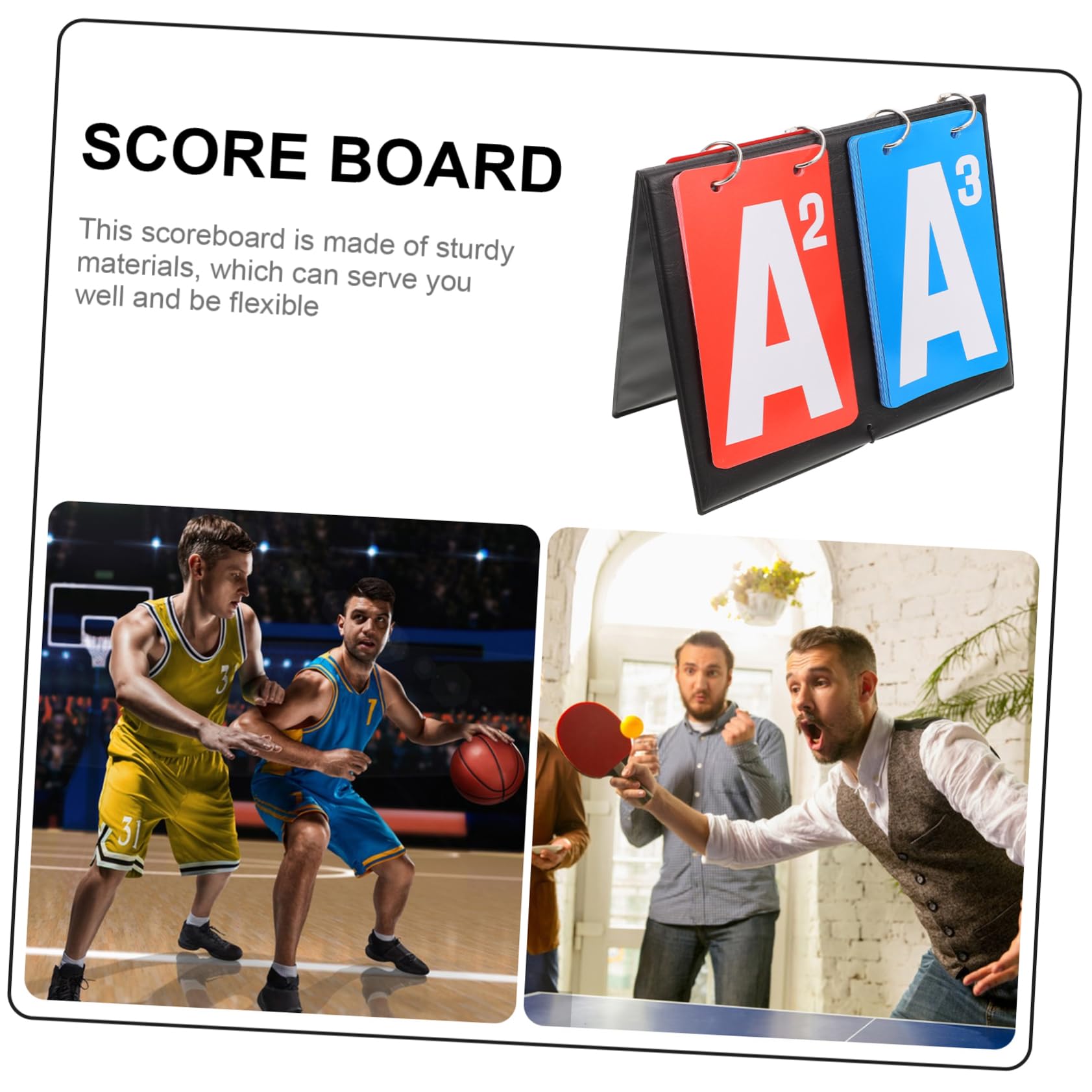 BRIGHTFUFU Portable Flip Scoreboard Readable Tabletop Scorekeeper for Soccer Basketball Durable and Reusable Score Accessories