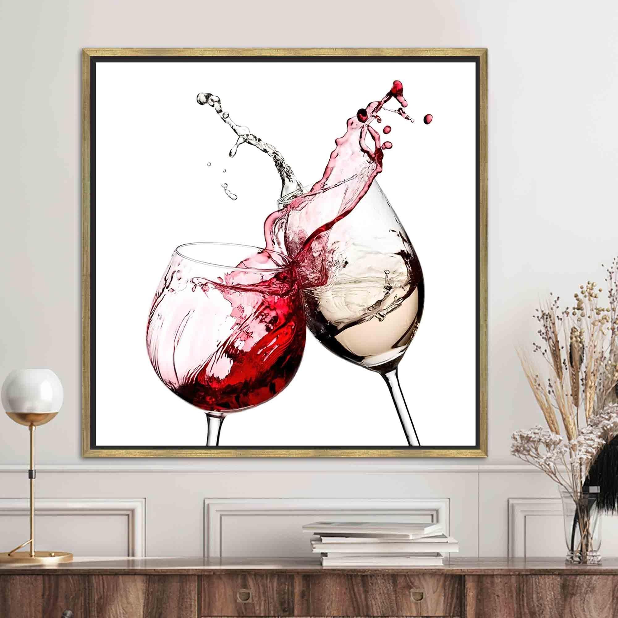 Czerwone i białe wino plakaty i druki sztuka na płótnie abstrakcyjne obrazy ścienne czerwone wino rozpryski ilustracje dekoracyjne malarstwo ścienne rama 45 x 45 cm