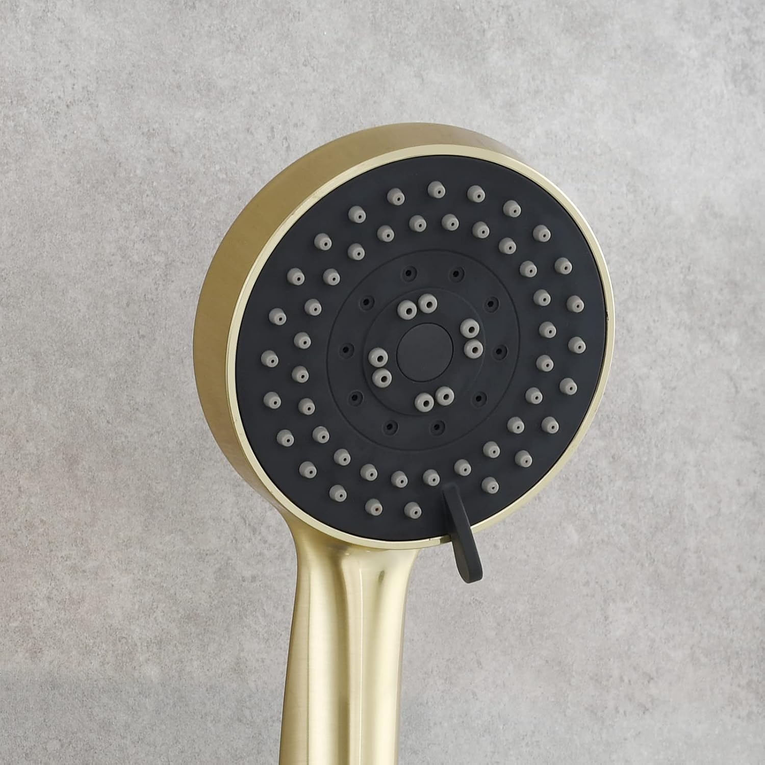 Tecmolog Brushed Gold Handheld Shower Head ABS Plastic 5 Functions Shower Head with Hose and Bracket, BS144J2F