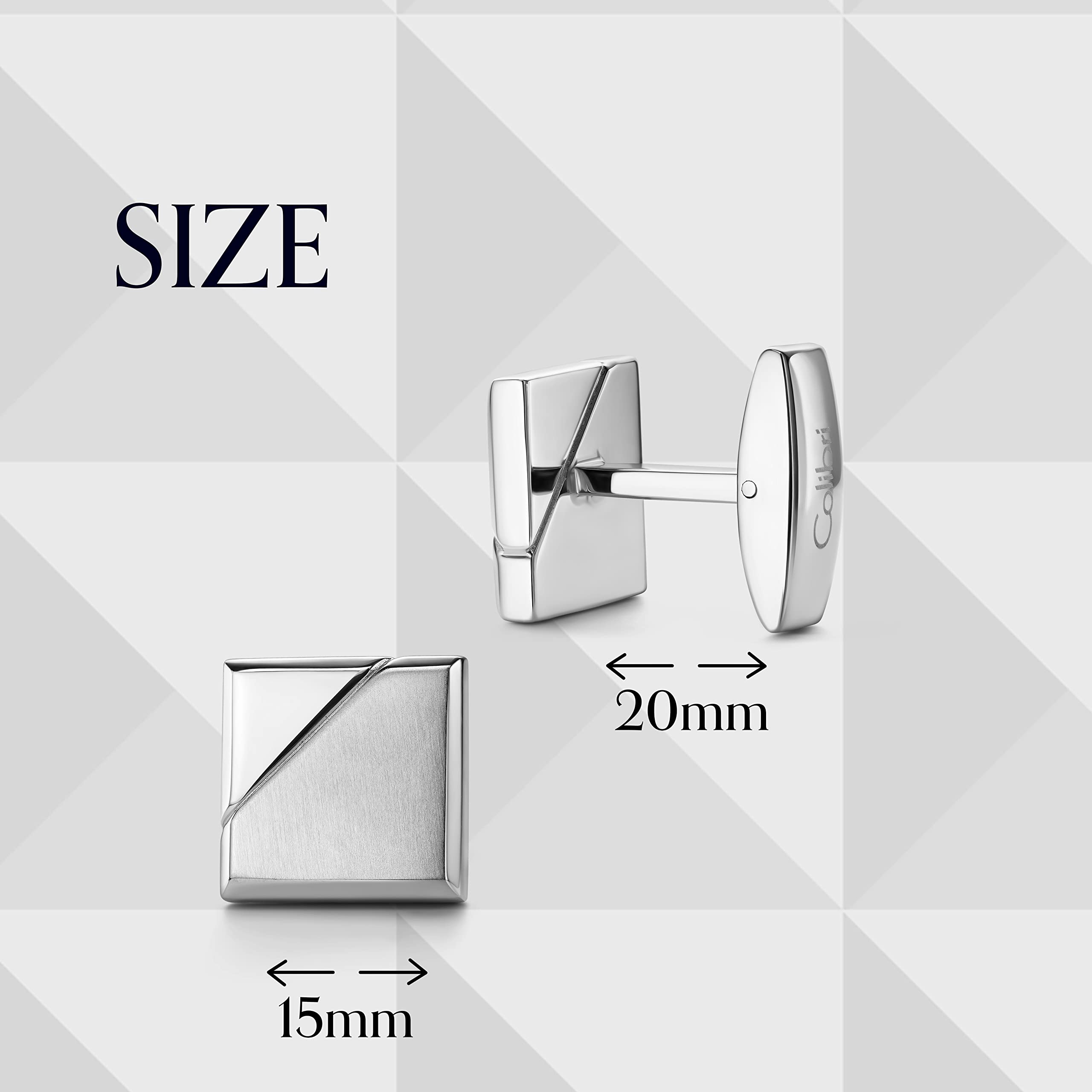Boutons De Manchette Colibri Equinox Pour Homme - Visage avec acier poli/acier satiné/or rose - Boutons De Manchette Design Avec Fermeture Arrière Pivotante - Coffret Cadeau
