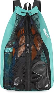 WANDF Swim Bag for Swimmers, Mesh Beach Backpack