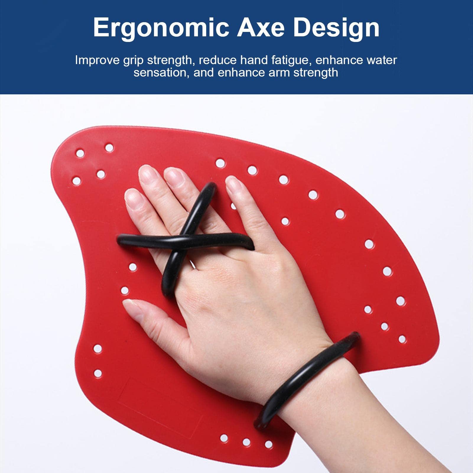 Swim Hand Paddle, Swimming Hand Paddle, Swim Training with Straps Exercise, Adjustable Diving Training Hand Fin, Professional Power Hand Paddle, Aid Flat Paddle for Teenagers Men Women Pool Equipment