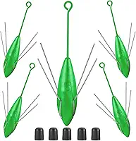 5 Peças De Chumbadas Sputnik Para Pesca Surfe, Pesos Cauda Longa Serviço Pesado, Fundição Surfe Em Água Salgada, Pesca, Chumbadas, Aranha, (Verde - Onças)
