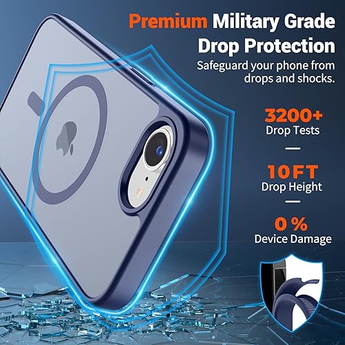 Miniatura 650 de SUPFINE - Funda magnética para iPhone 13 Pro Max (compatible con MagSafe), (protección contra caídas de grado militar de 10 pies), delgada, Negro