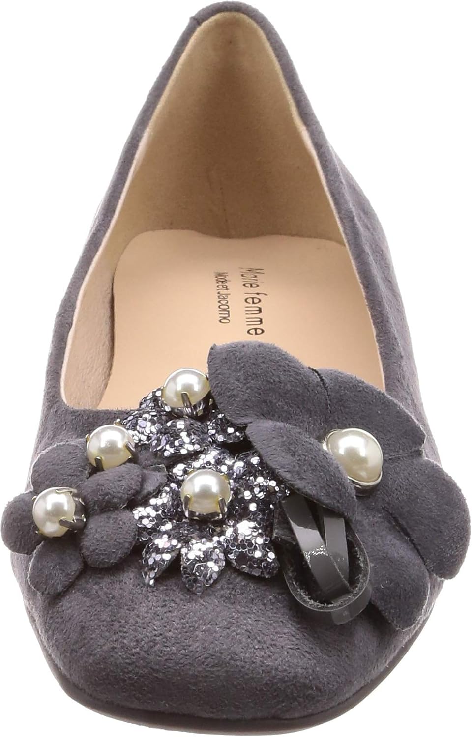 marie femme ローヒールパンプス マリー・ファム Marie femme ビジュースクエアトゥローヒールパンプス