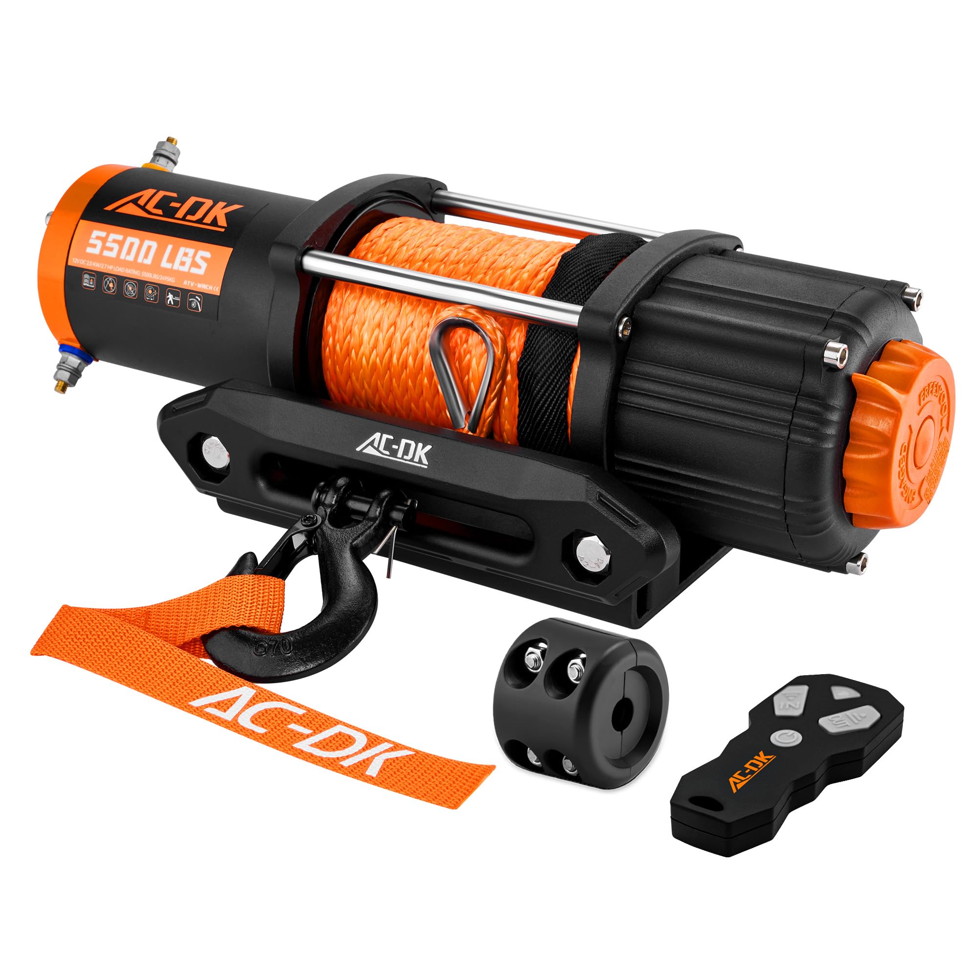 Sponsored Ad - AC-DK 5500 lb ATV/UTV Winch Synthetic Rope Kits, 12V Winch with Wireless Remote for Off Road Trailer Boat RV Towing Winches, Waterproof Winch with Mounting Plate and Wired Remote