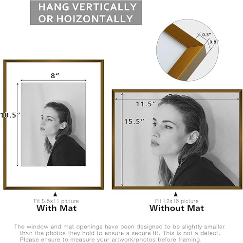 Vista 154 de Golden State Art - Portarretratos de aluminio de 18 x 24 pulgadas - con paspartú para fotos de 16 x 20 pulgadas o sin paspartú para póster de 18 x