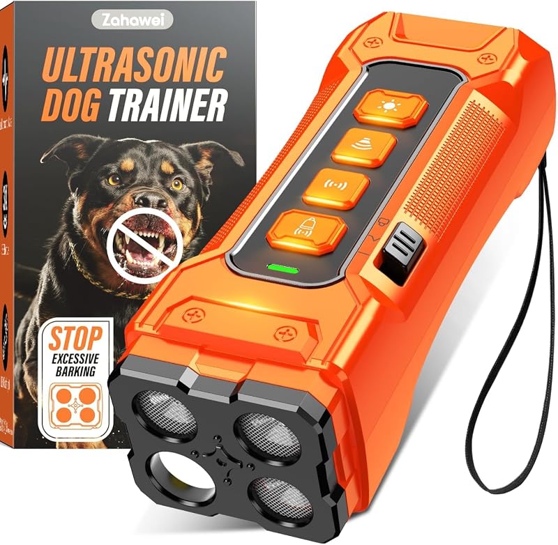Dispositivo Antilatido Ultrassônico para Cães Zahawei TZ-U70T com 3 Emissores, Recarregável, Laranja