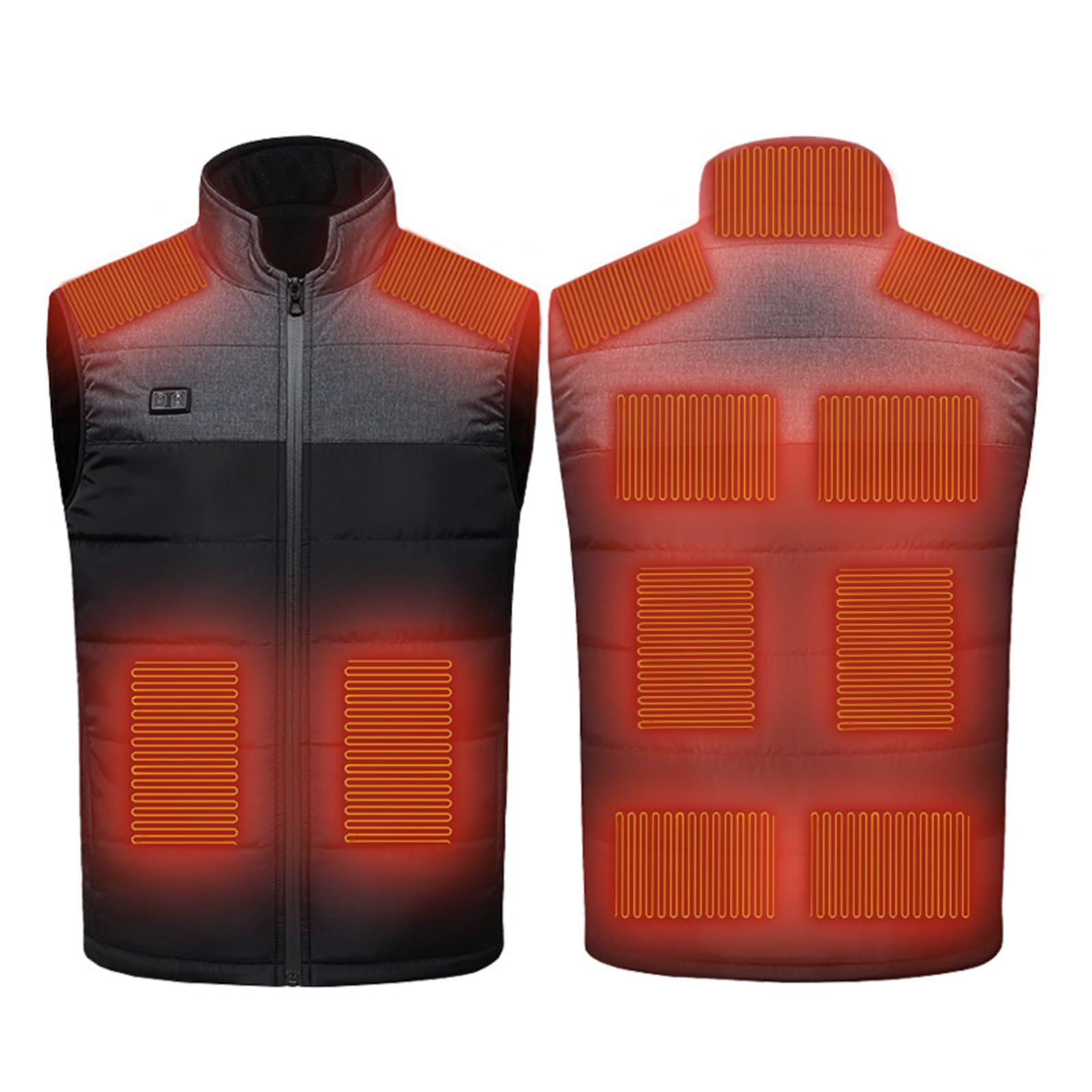 LIUHDHeated Vest,Winter Warm Electric Heating Coat with 11 Heating,USB Powered,3 Temperature Machine Washable