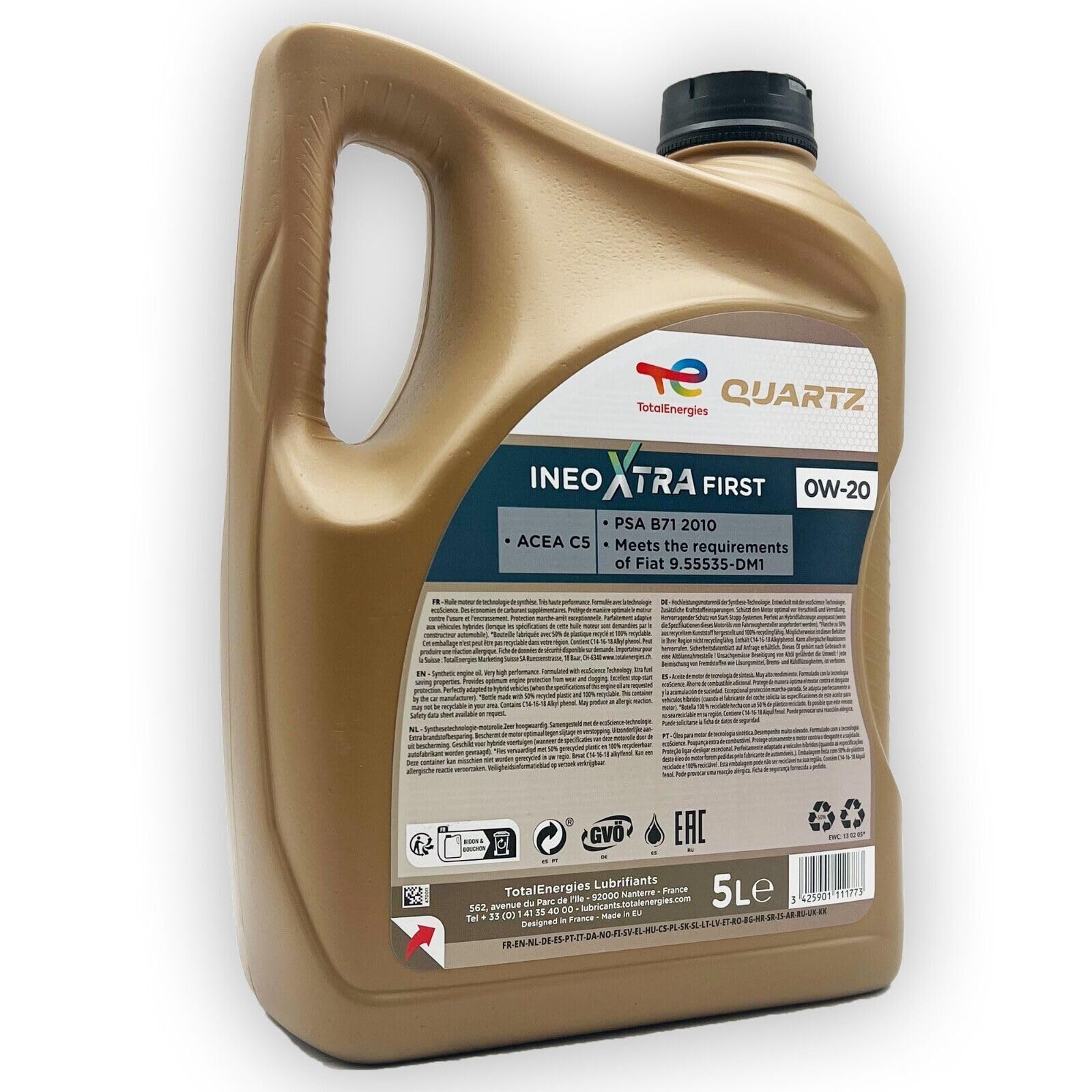 5 L Total Quartz Ineo Xtra First 0W-20 | Kompatibel mit | PSA B71 2010 | Opel/Vauxhall OV 040 1547 - A20 | 5 Liter | Motoröl | Motorenöl | mit Trichter | weitere Empfehlungen siehe Artikelbeschreibung
