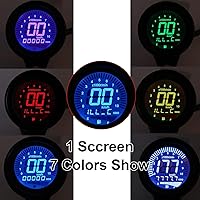 Vista 4 de Aramox Velocímetro digital universal para motocicleta de 12 V, medidor multifuncional LCD negro con tacómetro, odómetro, medidor de combustible