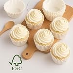 600pcs Linges de cupcake blanches – Nourriture de qualité, non-brillante, sans graisse, papier parchemin – Four, micro-ondes & Réfrigérateur pour muffins, biscuits, fêtes (blanchâtre)
