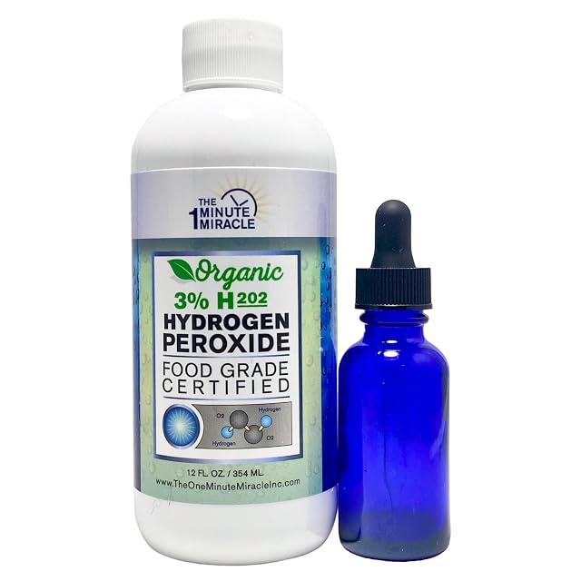 3 Hydrogen Peroxide Medical Food Grade H2o2-12 oz Bottle with 1 oz Bottle Dropper - Recommedned by The