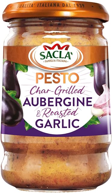 Sacla Char Grilled Aubergine Pesto, 190 g (Pack of 1)