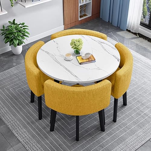 Miniatura 18 de YVYKFZD Mesa de club para sala de recepción de oficina, mesa de conferencias redonda simple, juego de mesa de comedor de cocina pequeña, juego