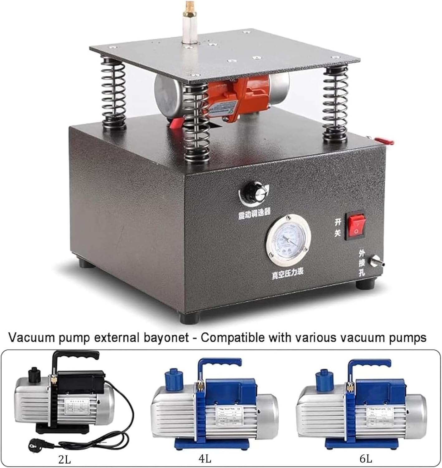 Vacuum Casting Machine,Vacuum Investing Casting Machine with Vibration Remover, Pressure Gauge & Manual Pressure Relief Valve