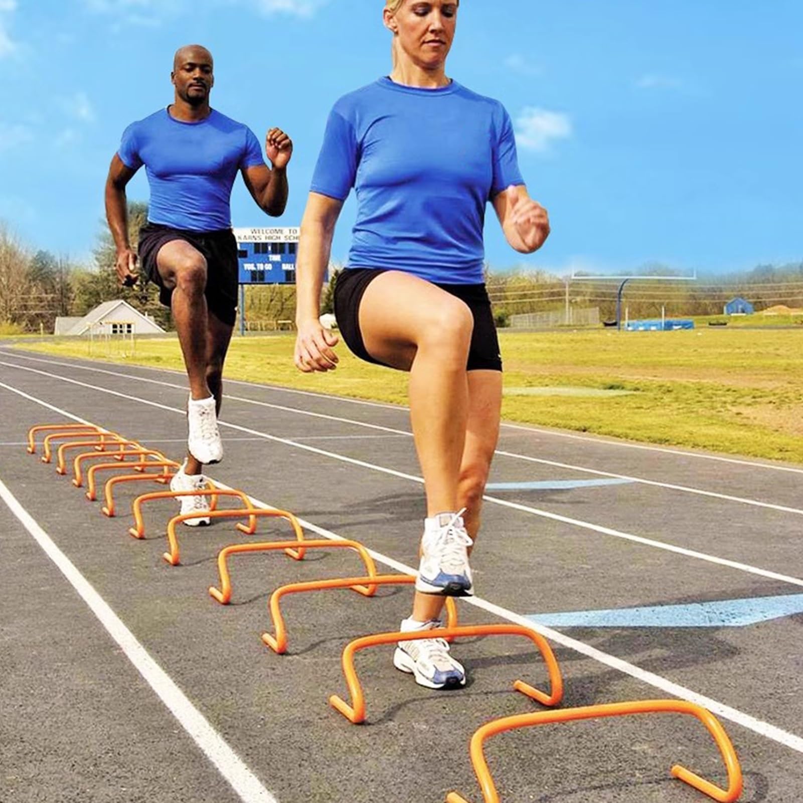 Juego de 5 Vallas de Agilidad: Equipo de Entrenamiento para Atletismo en Interiores y Exteriores, obstáculos para Saltos, portátil con Correa de Transporte, Amarillo, 15 cm (5 7/8"