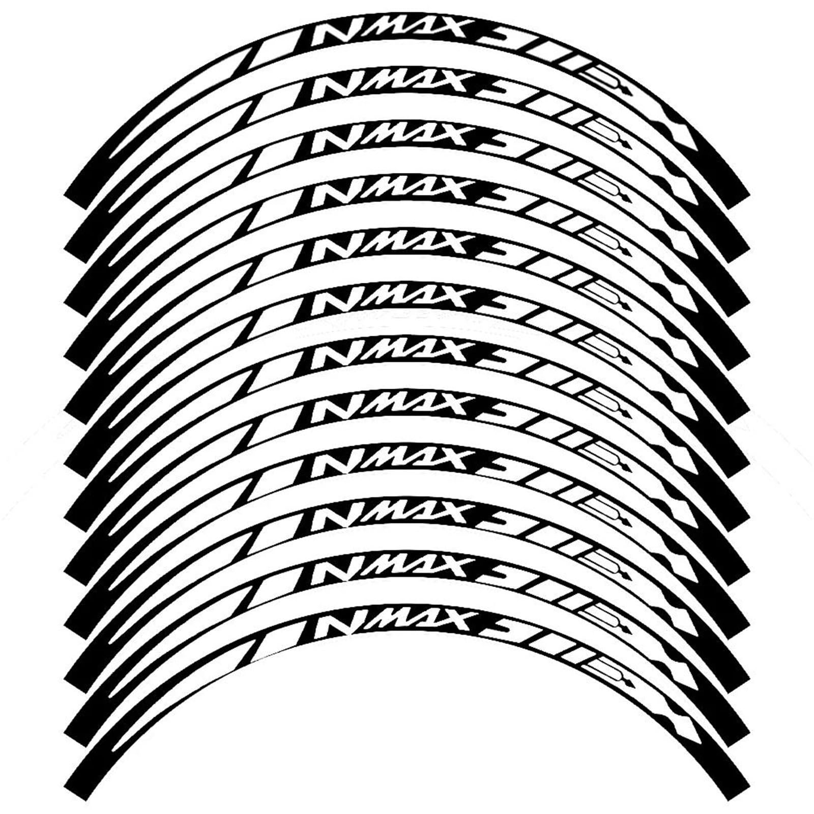 Motorcycle Reflective Rim Edge Stripes Wheel Stickers for Yamaha N MAX NMAX 155 Nmax155 Decorative(Color15)