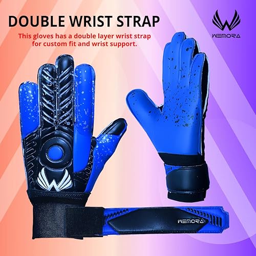 Miniatura 4 de Guantes de portero de fútbol Fingersave para niños, jóvenes y adultos con palma de látex de 0.295 in, espinas flexibles para los dedos, guantes de