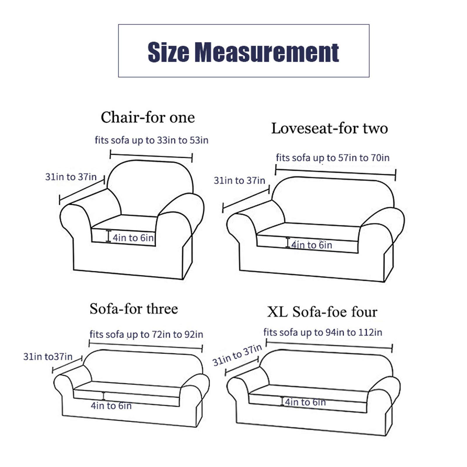 Sofa Überwürfe Sofabezug Stretch elastische Sofahusse Sofa Abdeckung, für Wohnzimmer Protector für Hunde Haustiere, in Verschiedene Größe und Farbe (P,1 Sitzplatz)