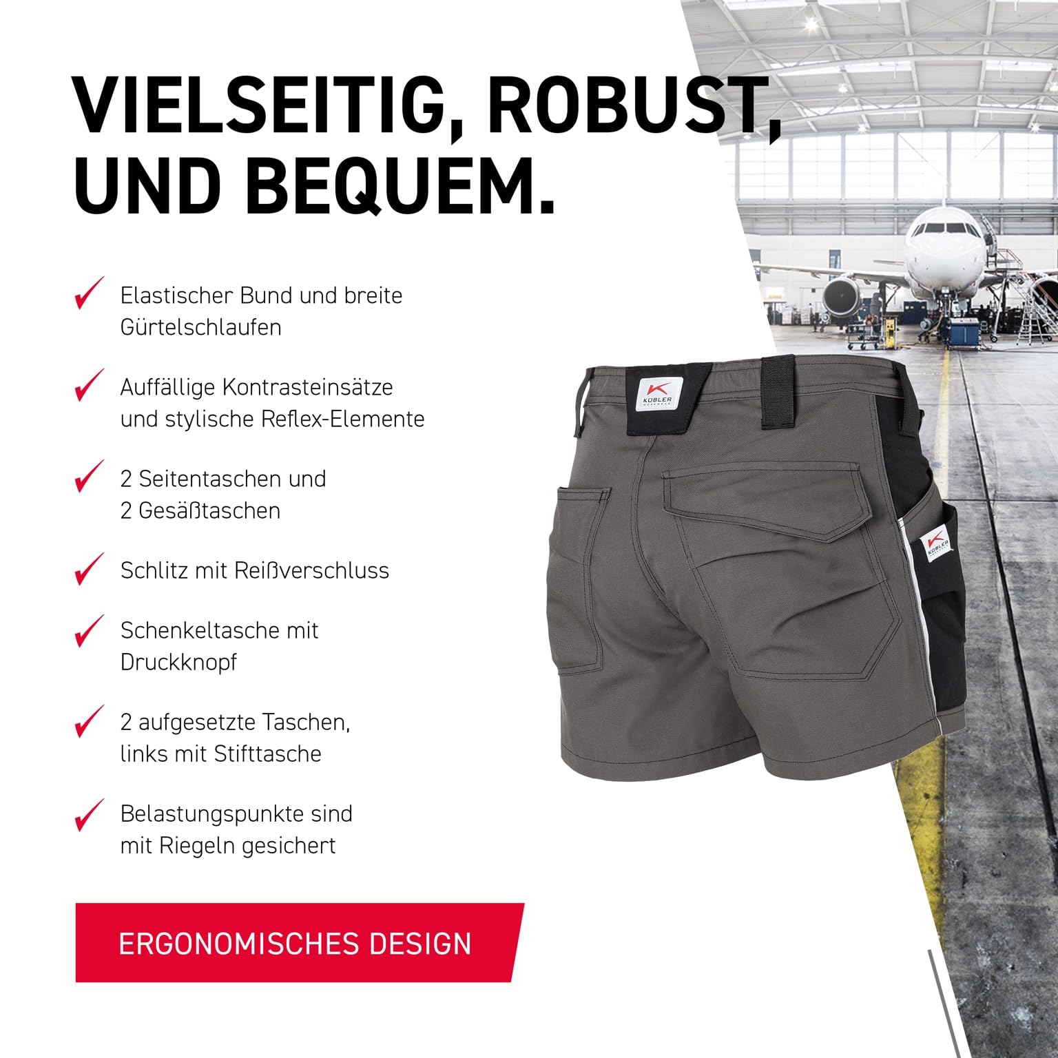 KÜBLER Workwear Herren Shorts Bermuda Shorts (1er Pack)