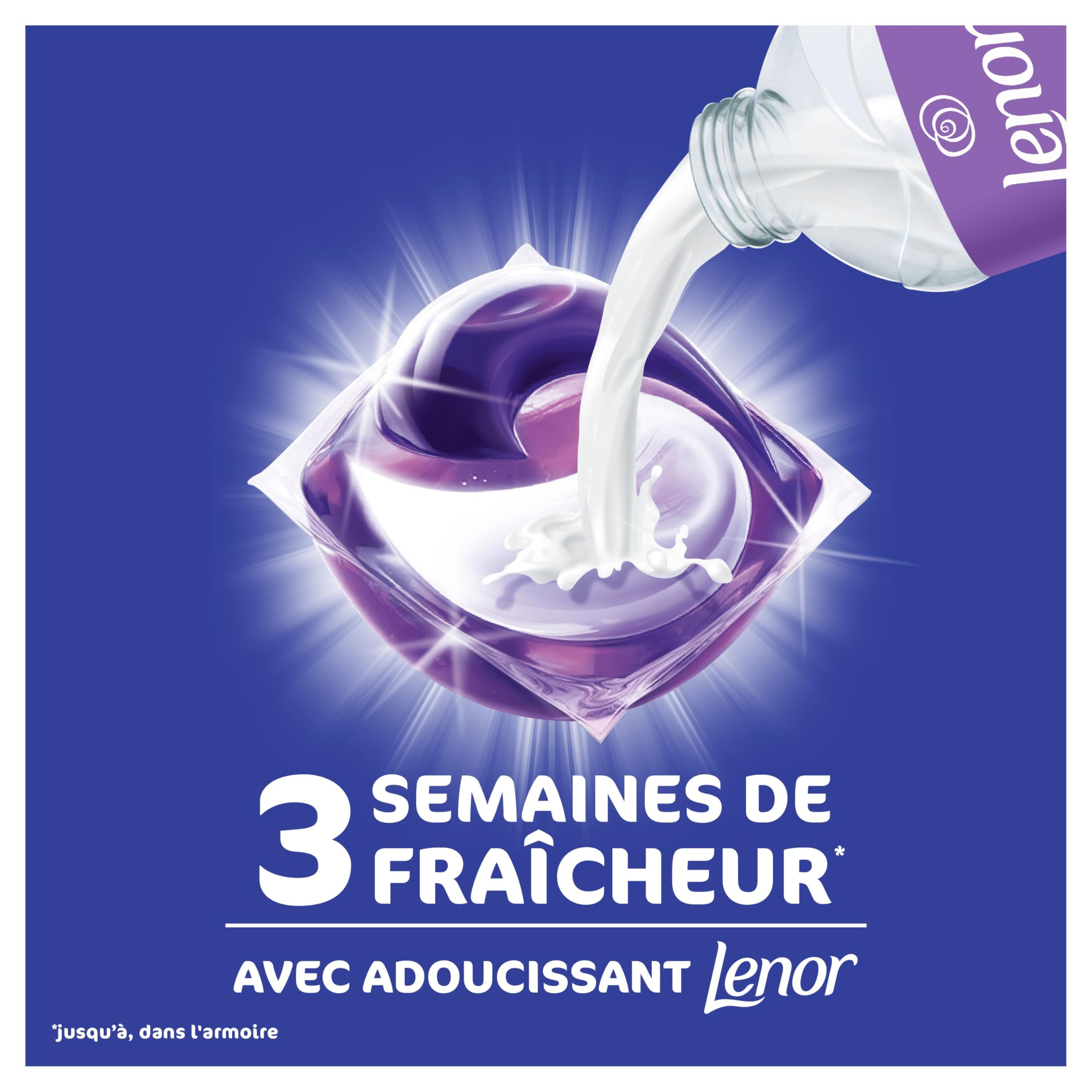 Dash 2en1 PODS, Lessive En Capsule, 104 Lavages (4 x 26 Lavages), Jasmin Et Rose De Mai, 3 SEMAINES DE FRAÎCHEUR* AVEC L’ADOUCISSANT LENOR, Fabriquée En France, Dash 2in1