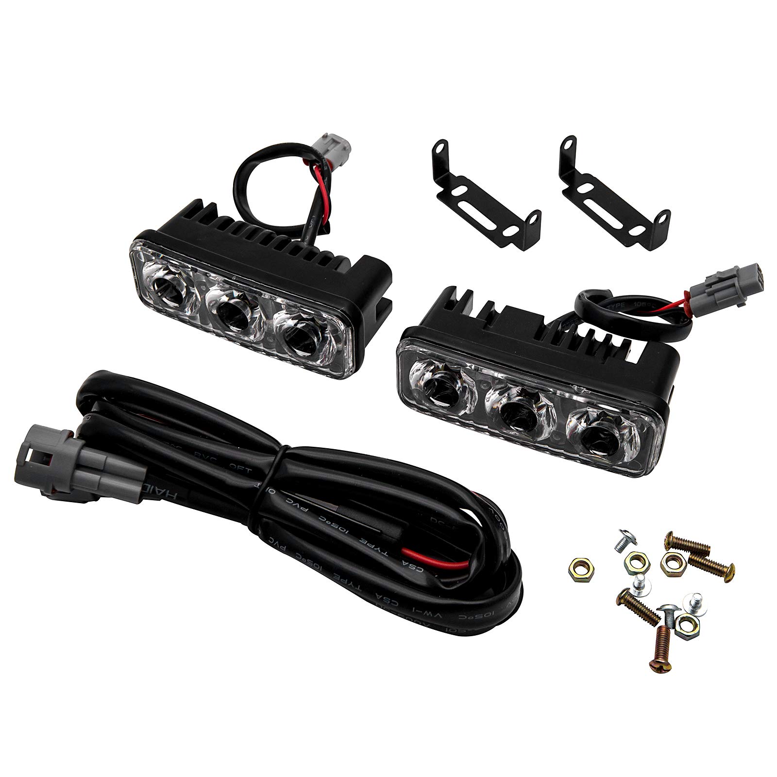 Riloer 2 szt. 12V Samochód LED Światła Do Jazdy Dziennej, Białe Oświetlenie Uniwersalne Światła Przeciwmgielne DRL, Wodoodporna, Odporna na wstrząsy Pyłoszczelna Super Jasne