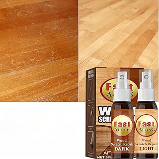 Wood Floor Scratch Repair Kit 30ml*2 Wood Scratch Cover, Scratch Repair Solution, Color-Matching Formula, Restores Floor's Original Shine, Durable and Long-lasting Results, Spray Bottle