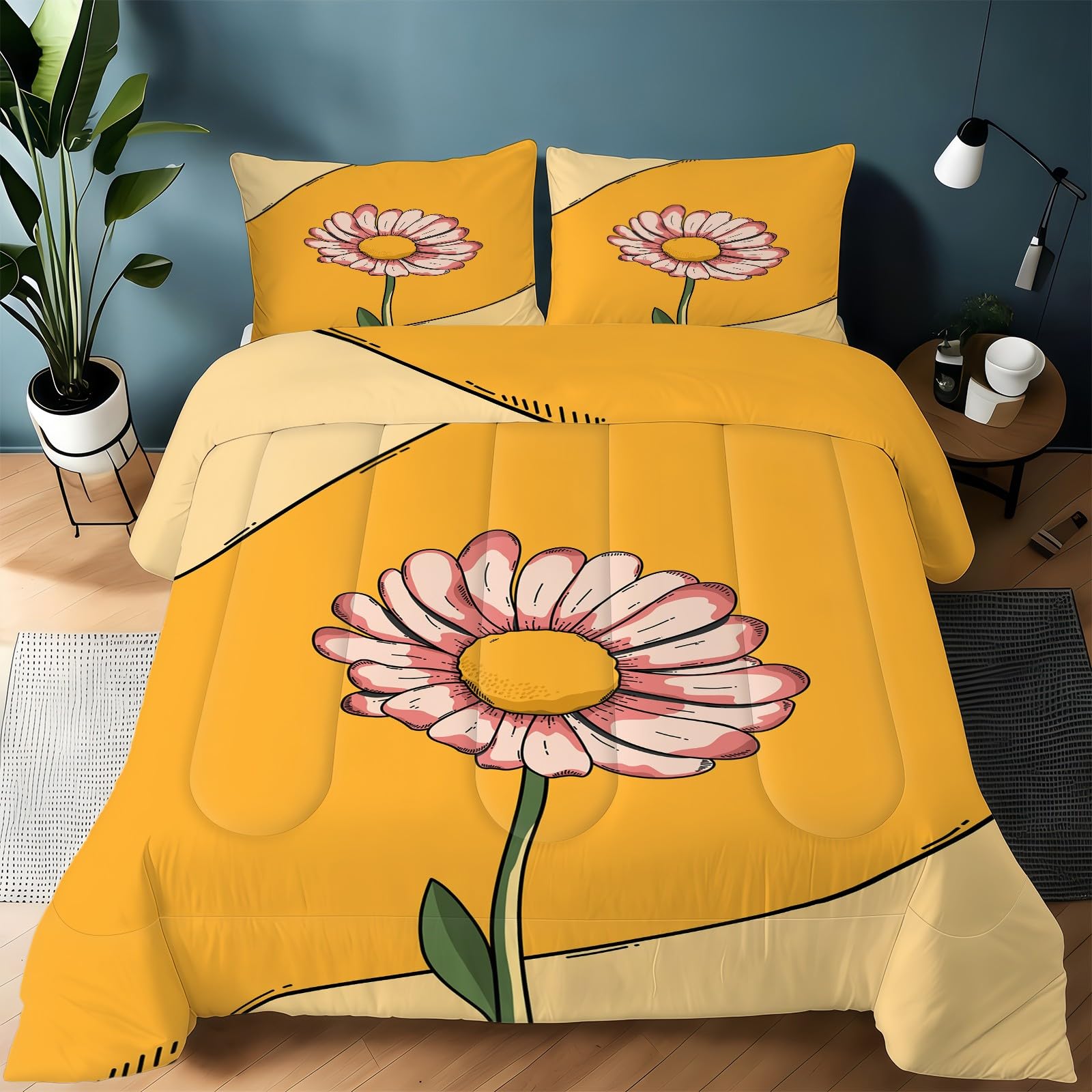 Couette 240x260 fleurs rose grand lit adulte avec 2 taies 65x65