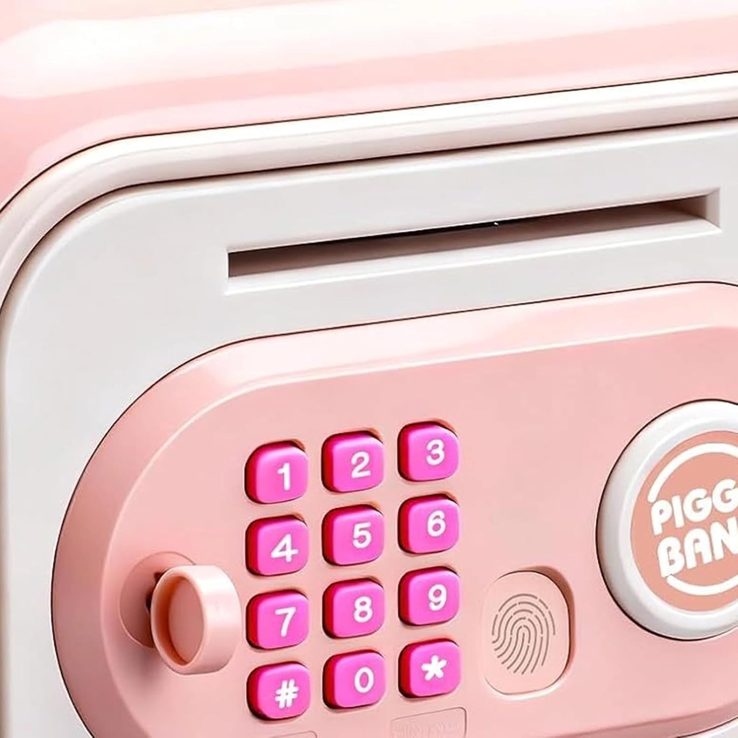 Kids ATM Bank - Electronic Savings Toy, Cash Coin Safe Box with Code Fingerprint Password for Money Counting Fun, Durable ABS Material Piggy Vault with Sound Effects, Educational Finance Toy for Ages