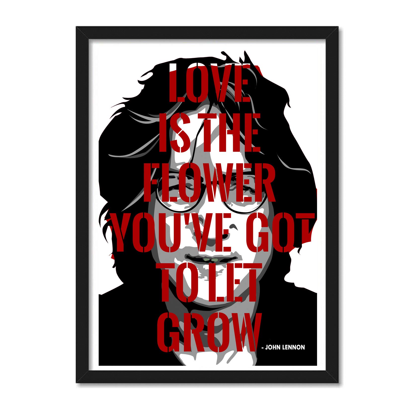 Good Hope - John Lennon Beatles Band Framed Poster Acrylic Glass For Room & Office (10 Inch X 13 Inch, Multicolor)