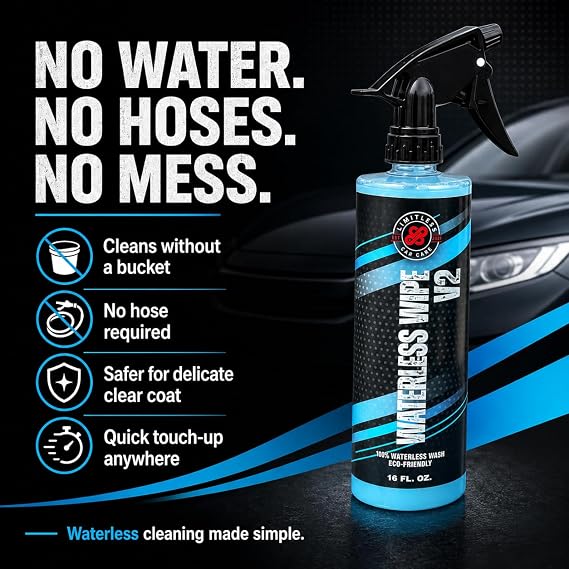 LimitlessCarCare Waterless Wipe V2 32oz Silca Waterless Wash No Hose Eco Friendly