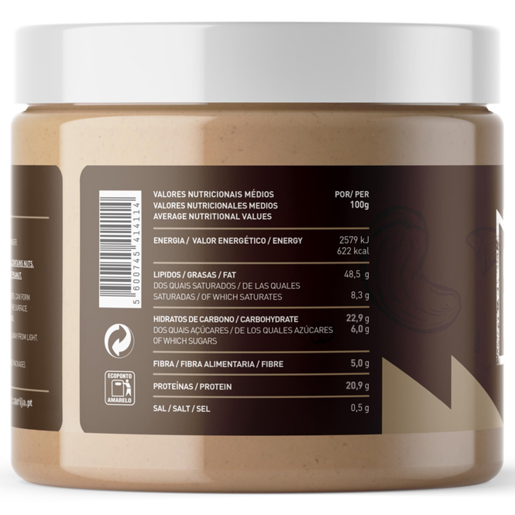 CASCA RIJA: Crema de Anacardo 500g | 99,8% Anacardos Tostados + 0,01% Canela Molida + 0,01% Jengibre en Polvo - 100% Natural y Cremosa Sin Trozos de Anacardos, Vegan
