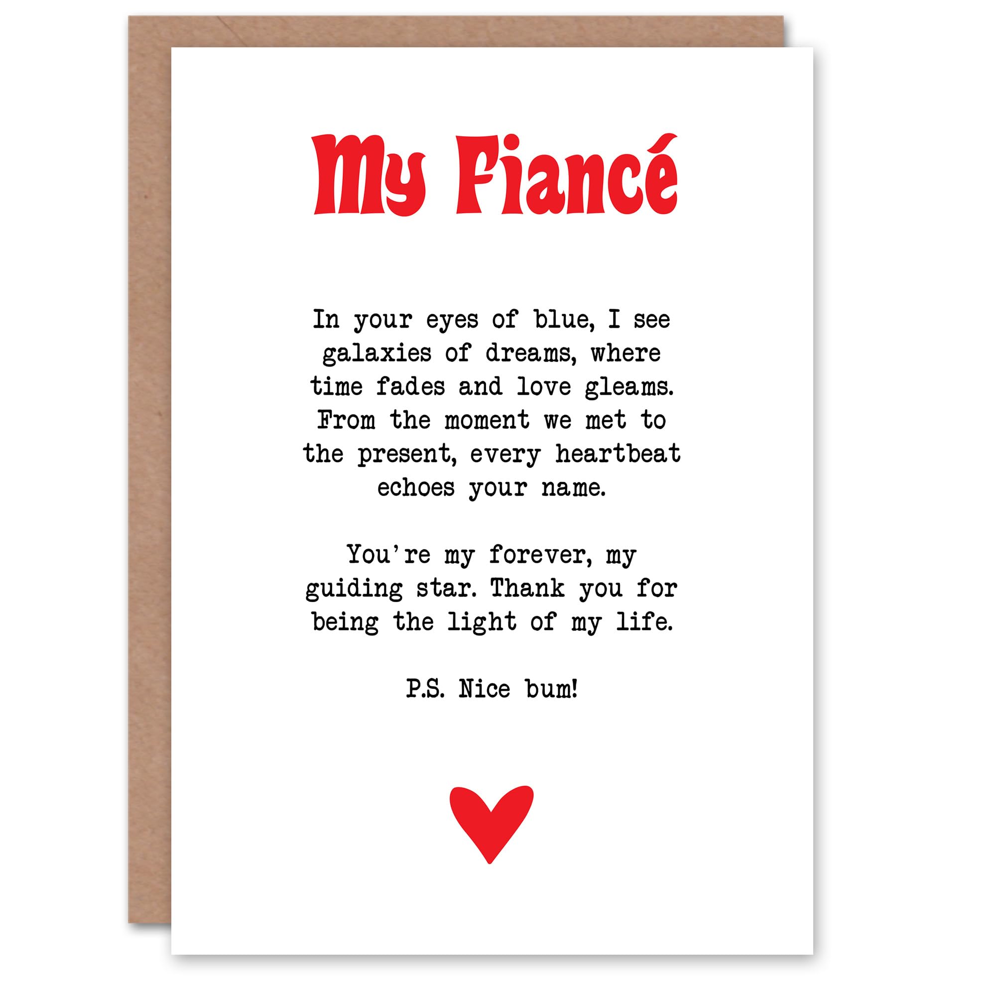 Artery8 Greeting Card Love Poem Blue Eyes Fiancé Romantic Poetry
