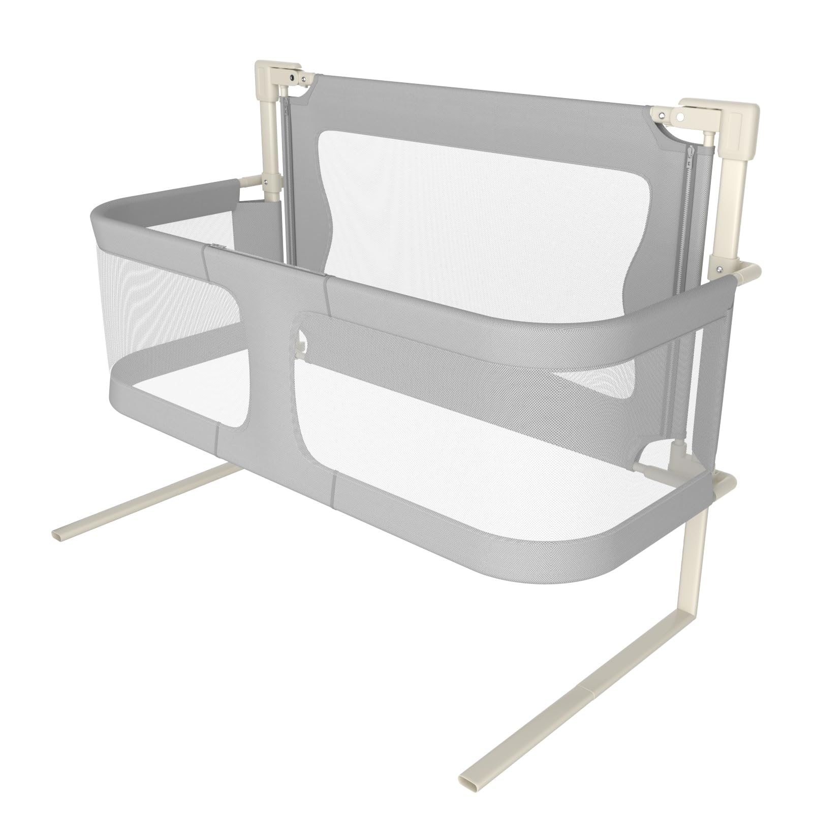 Barrière de lit bébé évolutif HUOLE gris : sécurité 120x50x105 cm pour enfant 1 à 36 mois