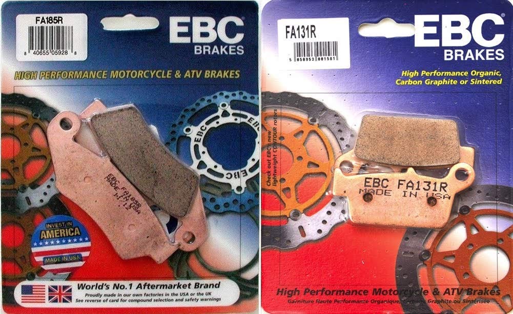 EBC FA185R Front & FA131R Rear Sintered Semi-Metallic Brake Pad Combo Kit fits Suzuki DR-Z400 Y / K1 / K2 / EY / EK1 / EK2 / K3 / EK3 / K4 / EK4 / EK5 / EK6 / EK7: 2000-2007