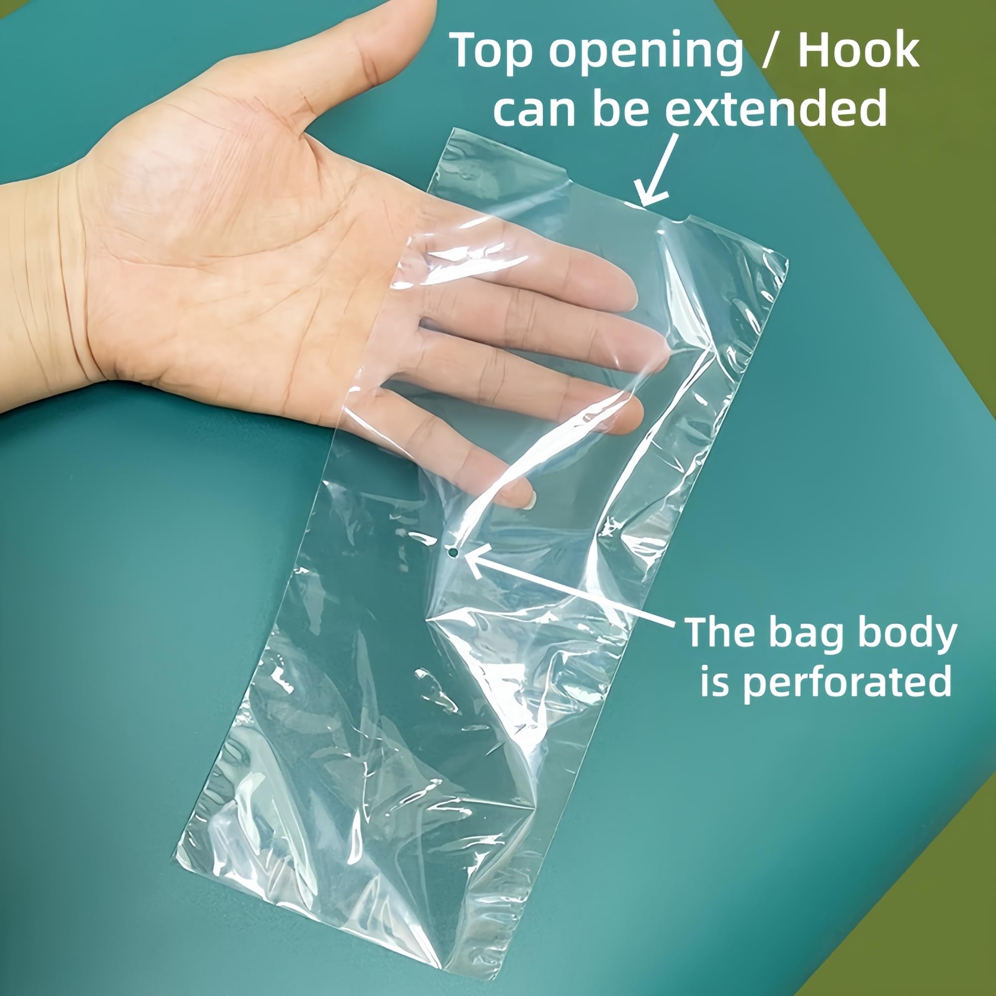 100 Sacs Thermorétractables Transparents avec Trou pour Crochet Sacs Thermorétractables POF pour l'emballage d'accessoires Électroniques et de Cosmétiques (15x28cm (5.9x11 inch))