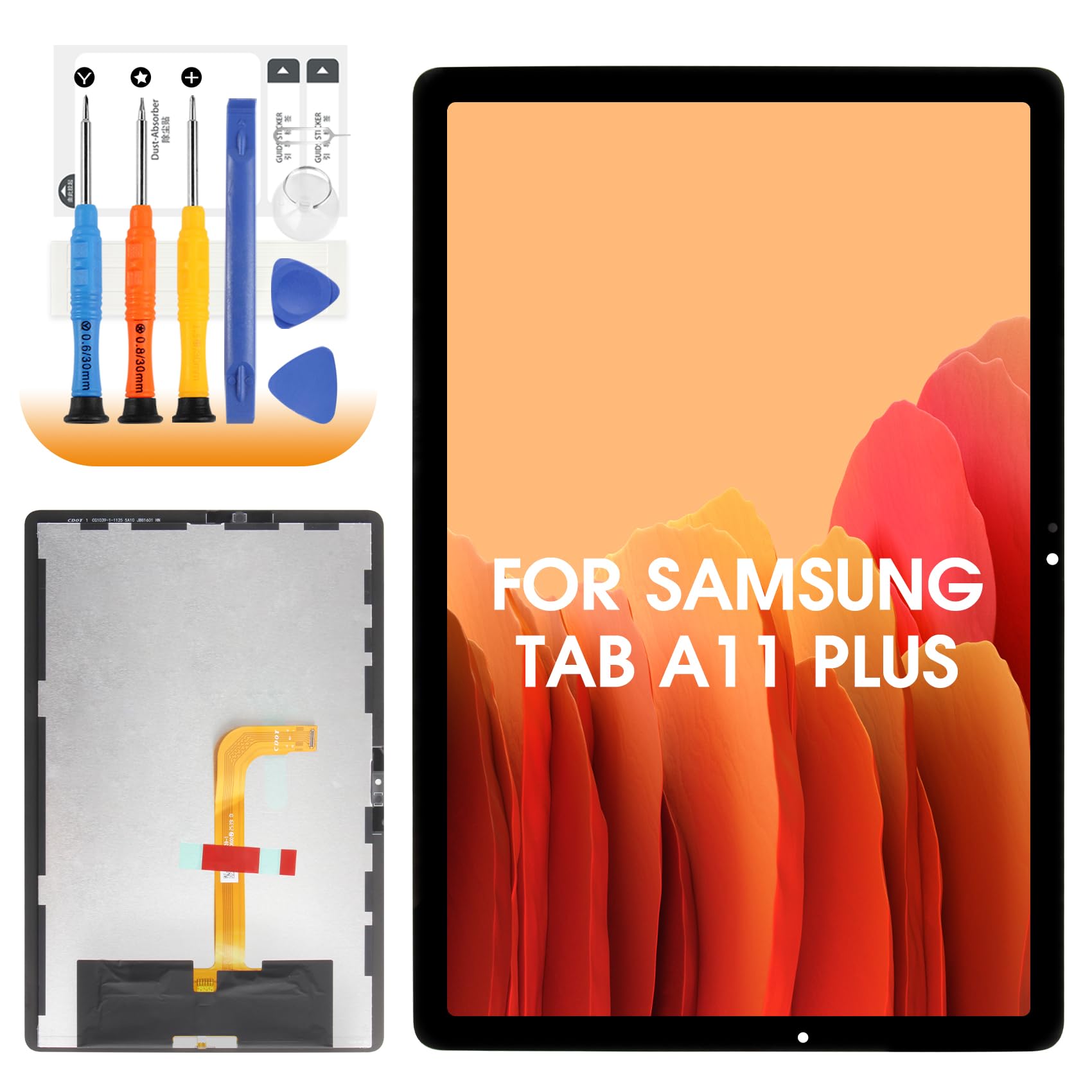 Ersatzbildschirm für Samsung Galaxy Tab A11 + LCD Display für Galaxy Tab A11 Plus LCD-Display für Samsung Galaxy Tab A11 Plus SM-X230 11,0 Zoll (29,9 cm), montiert mit Werkzeugen, Schwarz