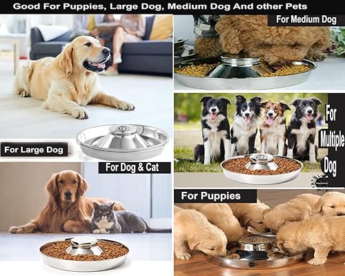 Miniatura 2 de Cuencos para cachorros para arena, 2 cuencos de comida para cachorros, cuencos de acero inoxidable para cachorros, cuenco de papilla para cachorros,