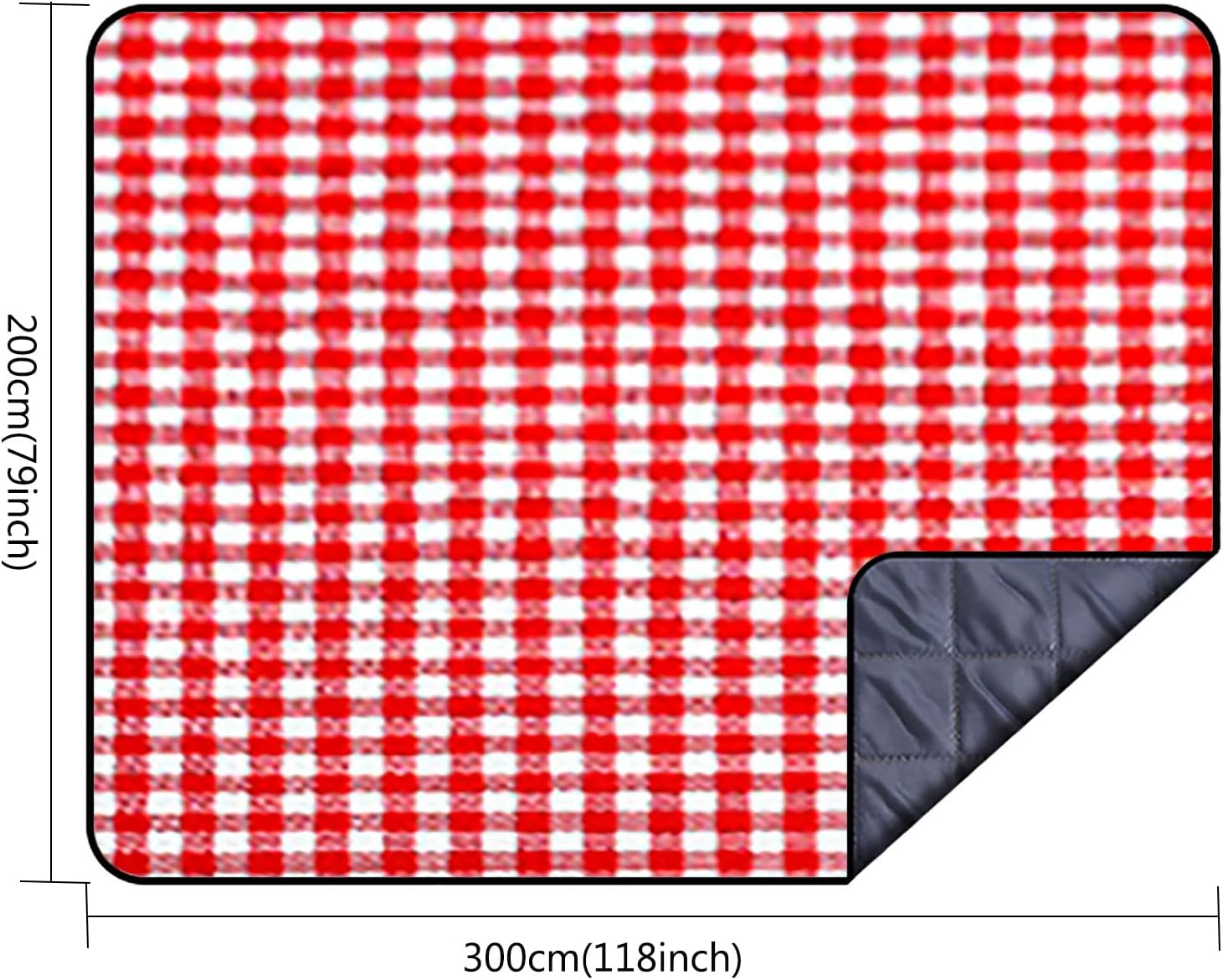 Picnic Blanket,Foldable Portable Waterproof Backing Outdoor Blanket with Carry Strap,for Travel Camping Beach Lawn Park-Basket Color Stripes 200x300cm(79x118inch)
