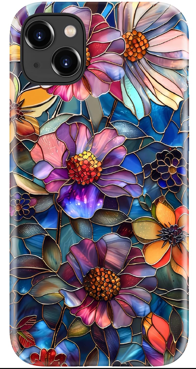 Goodon for iPhone 17 Pro Max Case Cute, Preppy Floral Design,Slim Silicone Protective Hard Cover, Wireless Charging Compatible Aesthetic Glossy Y2K Phone Cases for Women Girls, Marbled Floral Veins — view 42