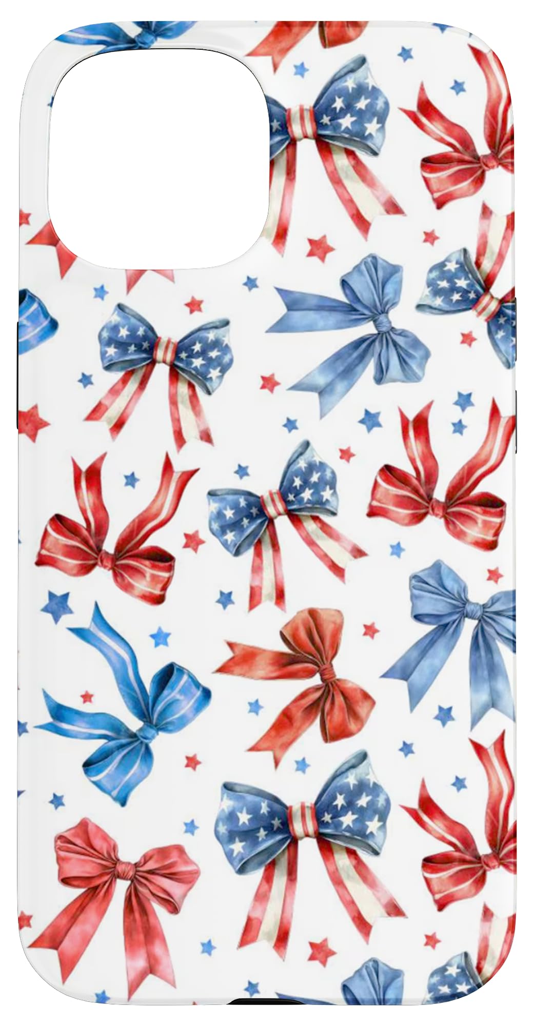 Red White & Blue Bows Patriotic Ribbons 4th of July Party Case for iPhone 15