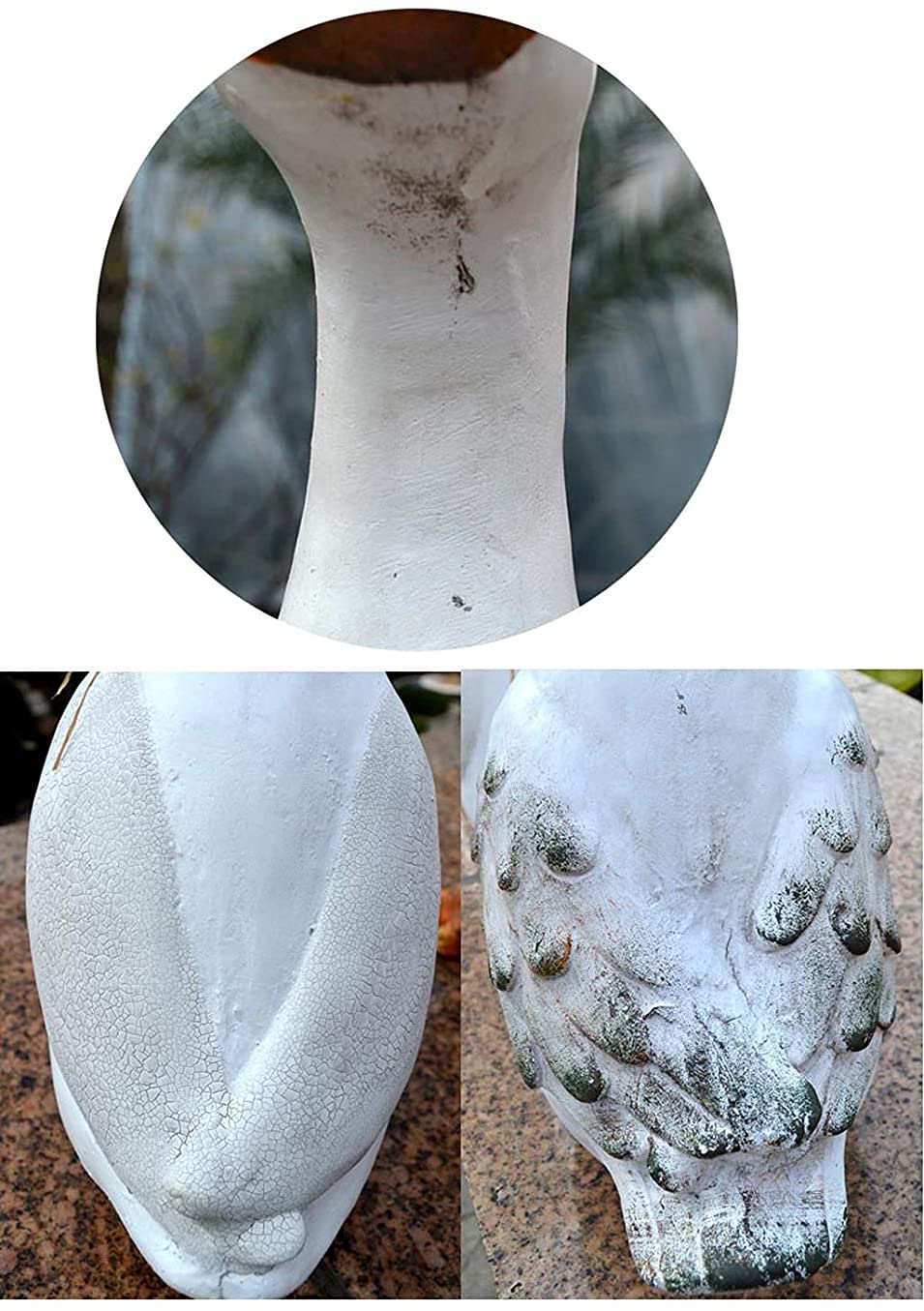 Mini statuetka z białej gęsi, dekoracja domu, ogrodu, patio, wykonana z żywicy