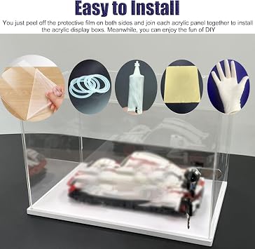 Display Case Acrylic Display Case with Lock & Key, Large Countertop Clear Display Cabinet with Door, Anti-dust Organizer for Figures/Collectibles/Doll(L30xW40xH35cm/12x16x14)