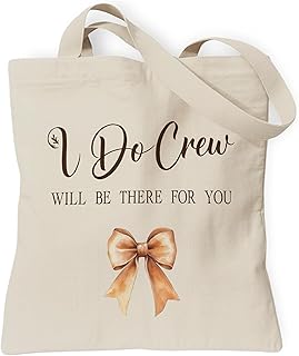 Bridal Shower Gift Tote Bag, Wedding Engagement Gifts Reusable Canvas Bag with Inner Pocket
