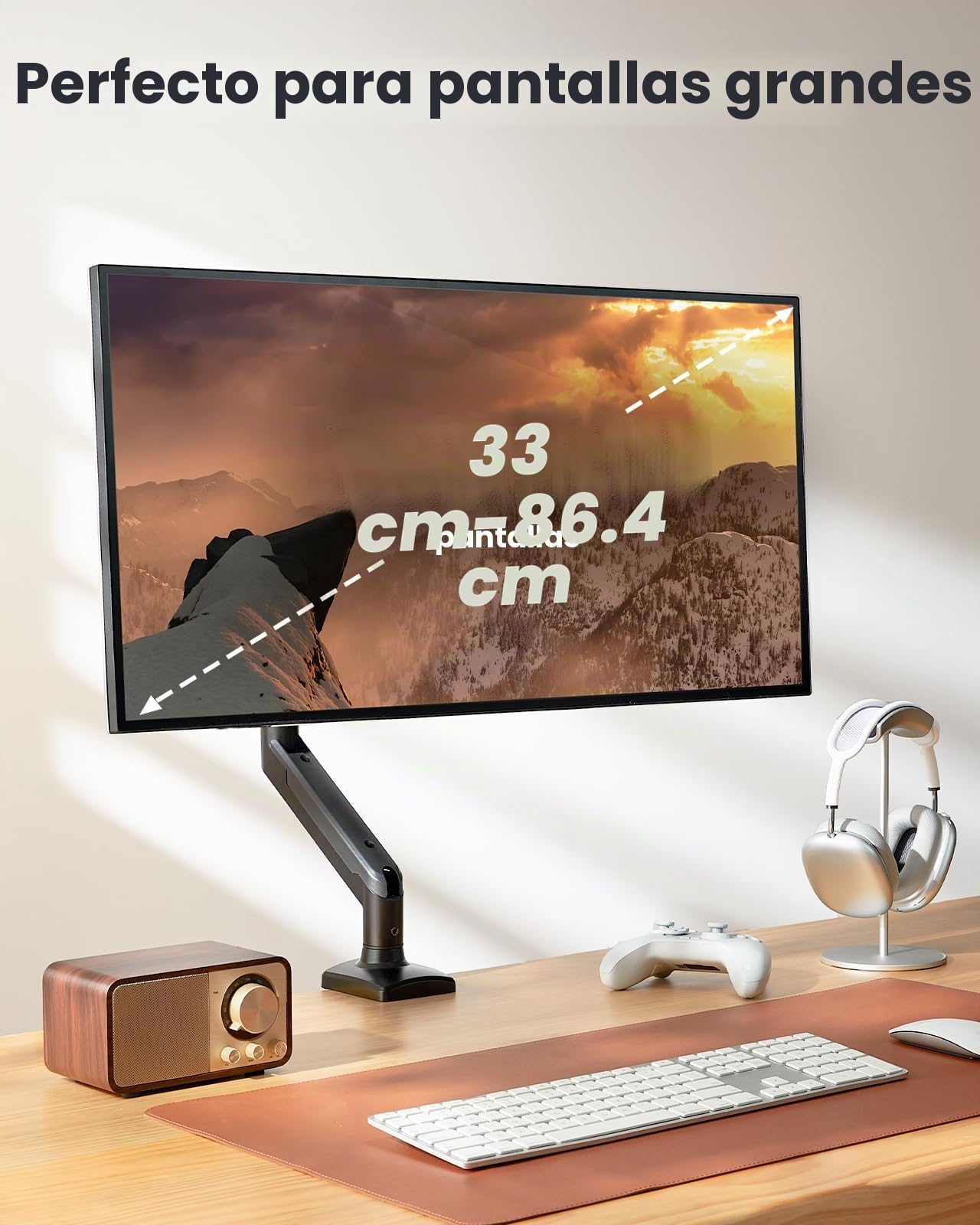 ErGear Soporte Monitor 13-34 Pulgadas Brazo Individual Altura Ajustable Giro Inclinación Rotación VESA 75 100 mm 10 kg