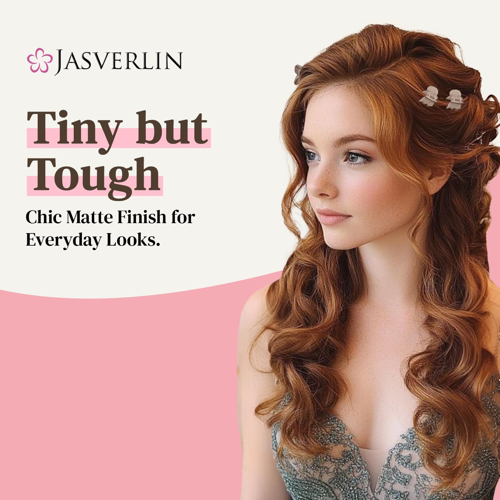 JASVERLIN 50Pcs Matte Mini Hair Claw Clips, Small Cute Tiny Clips for Thin Short Curly Hair Women Girls Toddlers - Image 3