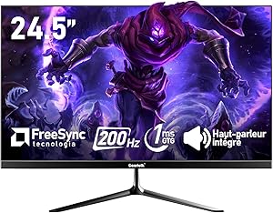 Gawfolk 24.5 Inch PC Monitor, 200Hz, FHD 1080p, Built-in Speakers, 1ms, FreeSync, 99% sRGB, 178° Viewing Angle, HDMI, Disp…