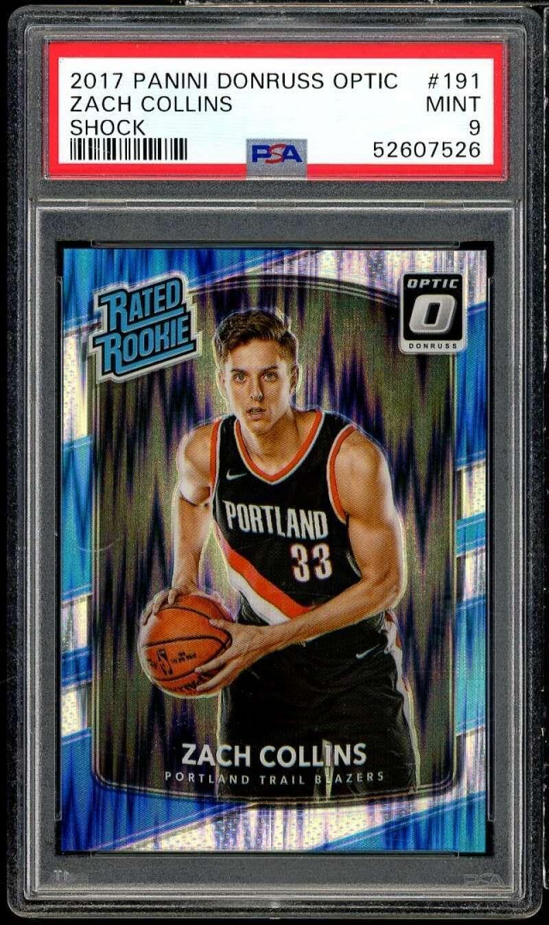 Zach Collins Rookie Card 2017-18 Panini Donruss Optic Shock #191 PSA 9 - Basketball Slabbed Rookie Cards