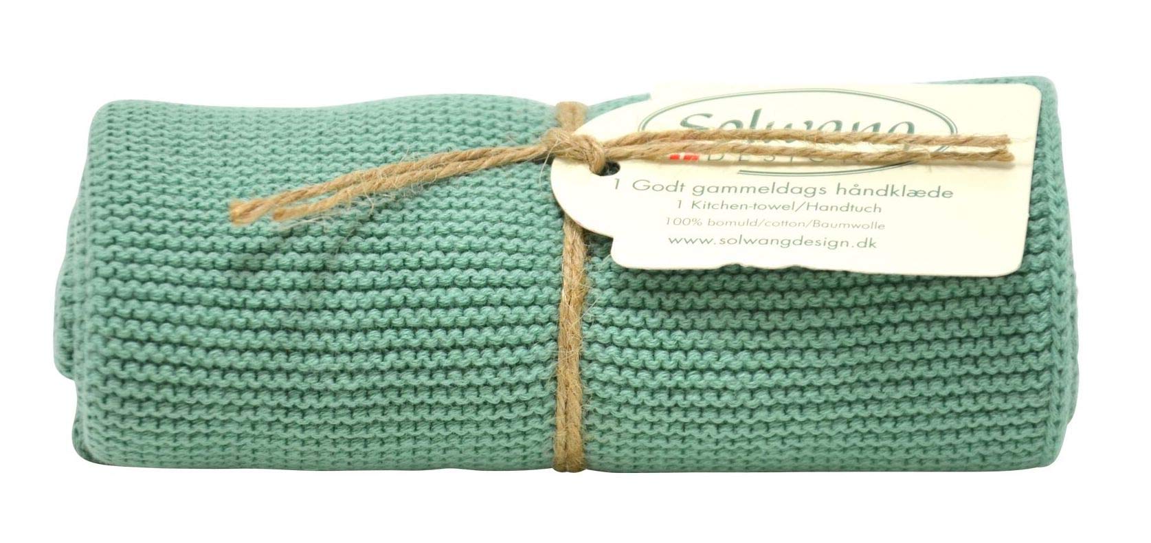 Essuie-mains de cuisine danois vert rustique en coton durable